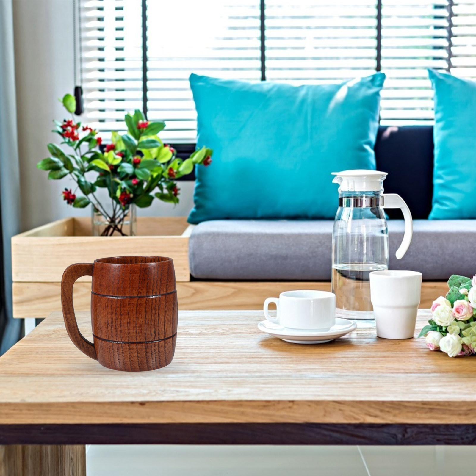 Taza de Madera para Cerveza, C - Coffee Tea Drinks reseña y precio